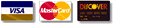 VISA, MaterCard, American Express, Discover